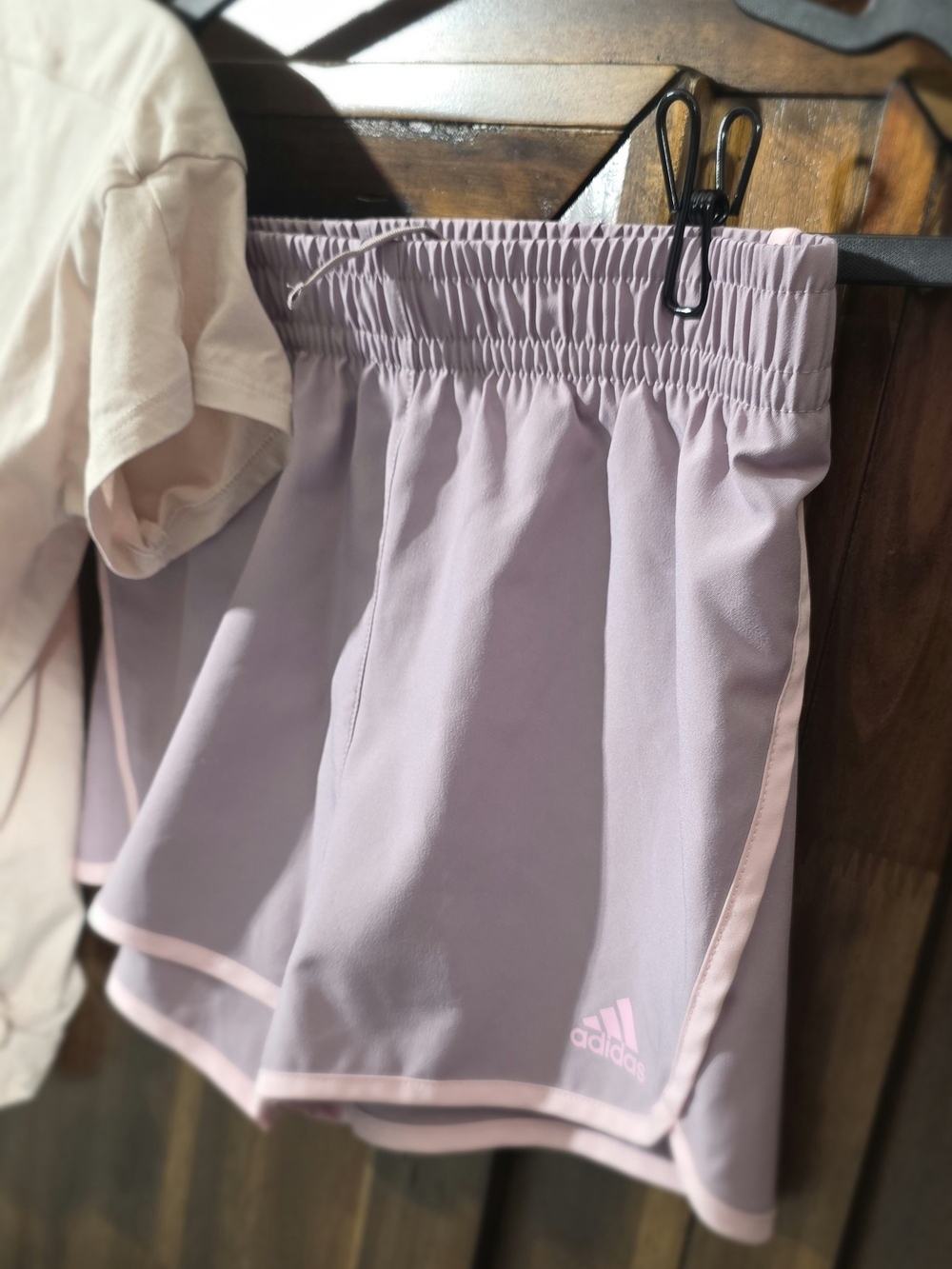 adidas Pink Shirt & Lavender Athletic Shorts - Picture 6 of 7